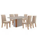 Ver imagem 2 de Mesa de Jantar Isadora 180cm Tampo MDF Vidro Canto Copo com 6 Cadeiras Yasmin