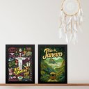 Ver imagem 2 de Kit 2 Quadros Posters Rio de Janeiro 24x18cm - com Vidro:moldura Branca