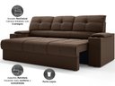 Ver imagem 3 de Sofá com Porta Copos Retrátil e Reclinável Tom 2,05m Velosuede - Netsofas - Marrom