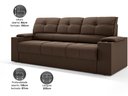 Ver imagem 2 de Sofá com Porta Copos Retrátil e Reclinável Tom 2,05m Velosuede - Netsofas - Marrom
