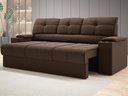 Ver imagem 1 de Sofá com Porta Copos Retrátil e Reclinável Tom 2,05m Velosuede - Netsofas - Marrom