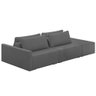 Sofá Ilha Modular com Puff para Sala Living 232cm Georgia K04 Linho Cinza Escuro - Mpozenato - 1
