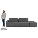 Ver imagem 5 de Sofá Ilha Modular com Puff para Sala Living 232cm Georgia K04 Linho Cinza Escuro - Mpozenato