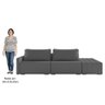 Sofá Ilha Modular com Puff para Sala Living 232cm Georgia K04 Linho Cinza Escuro - Mpozenato - 5