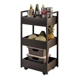 Carrinho Auxiliar para Salão de Beleza Laís 50cm em Aço com Rodízios Preto - Desk Design - 6