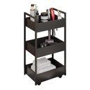 Ver imagem 1 de Carrinho Auxiliar para Salão de Beleza Laís 50cm em Aço com Rodízios Preto - Desk Design