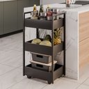 Ver imagem 5 de Carrinho Auxiliar para Salão de Beleza Laís 50cm em Aço com Rodízios Preto - Desk Design