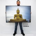 Ver imagem 2 de Quadro Decorativo Caixa Alta com Vidro Buda Meditativo TaColado Moldura Madeira 120 x 80cm