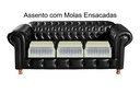 Ver imagem 2 de Conjunto De Sofá 3 Lugares E 2 Poltronas Chesterfield Luís Xv - Couríssimo Preto