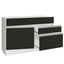 Ver imagem 5 de Balcão Gabinete de Pia Armário de Cozinha 120 cm 1 Porta 2 Gavetas Branco/Preto Glamy Madesa
