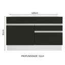 Ver imagem 3 de Balcão Gabinete de Pia Armário de Cozinha 120 cm 1 Porta 2 Gavetas Branco/Preto Glamy Madesa
