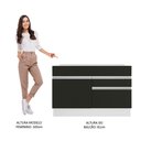 Ver imagem 6 de Balcão Gabinete de Pia Armário de Cozinha 120 cm 1 Porta 2 Gavetas Branco/Preto Glamy Madesa