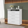 Cômoda Rack com 4 Gavetas Dubai-Móveis Europa - Branco - 3