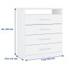 Cômoda Rack com 4 Gavetas Dubai-Móveis Europa - Branco - 2