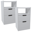 Ver imagem 1 de Kit Mesa de Cabeceira Voxa Móveis Mdf 60x30cm 2 Uni. Branco