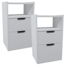 Kit Mesa de Cabeceira Voxa Móveis Mdf 60x30cm 2 Uni. Branco - 1