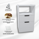 Ver imagem 4 de Kit Mesa de Cabeceira Voxa Móveis Mdf 60x30cm 2 Uni. Branco