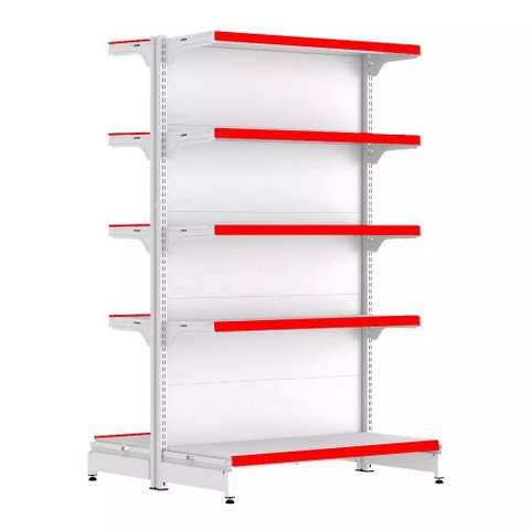 Gondola Centro 170 Fit Inicial Branco 10 Bandeja Pe Vermelho