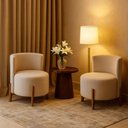 Ver imagem 1 de Conjunto 2 Poltronas Luna Sala Moderna Quarto Escritório - Bege