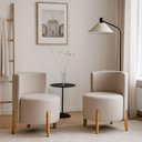 Ver imagem 4 de Conjunto 2 Poltronas Luna Sala Moderna Quarto Escritório - Bege