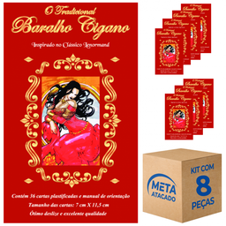 KIT c/ 8 O Tradicional Baralho Cigano 36 cartas plastificado - 1