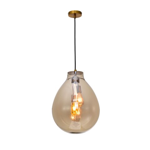 Pendente Dourado com Vidro Champanhe 52cm 2e27 14613-pl