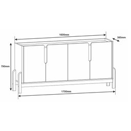 Buffet Aparador 170cm 4 Portas Lizz Casa D Branco/cedro - 3