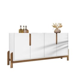 Buffet Aparador 170cm 4 Portas Lizz Casa D Branco/cedro - 6
