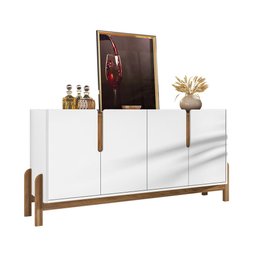 Buffet Aparador 170cm 4 Portas Lizz Casa D Branco/cedro - 10