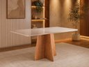 Ver imagem 1 de Mesa de Jantar 6 Lugares Retangular Aires Mel e Off White