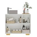 Ver imagem 5 de Gabinete Banheiro 3 Portas 90cm Multimóveis MP5031 Branco/Natural