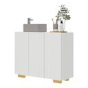 Ver imagem 2 de Gabinete Banheiro 3 Portas 90cm Multimóveis MP5031 Branco/Natural