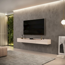 Ver imagem 3 de Rack Suspenso para Painel ou Tv até 75 Polegadas 2,18m 3 Gavetas Efraín Off White