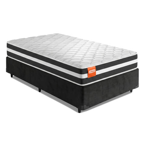 Cama Box Solteiro Qatar Colchão Inducol Molas Maxforce Pro 88x188x63cm