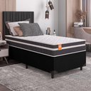 Ver imagem 1 de Cama Box Solteiro Qatar Colchão Inducol Molas MaxForce Pro 88x188x63cm