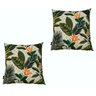 Kit 2 Capas de Almofada Waterblock Impermeável Antimofo Antiácaro Área Externa 45cmx45cm:Folhagens V - 12