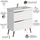 Ver imagem 6 de Conjunto Banheiro Gabinete com Pés Lavatório 80cm e Armário Evie B06 Branco Tau - Lyam Decor
