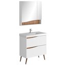 Ver imagem 1 de Conjunto Banheiro Gabinete com Pés Lavatório 80cm e Armário Evie B06 Branco Tau - Lyam Decor