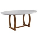 Ver imagem 1 de Mesa de Jantar Oval com Base de Madeira Maciça - Zara -2,0 x 1,0 metros - Requinte Salas
