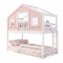 Ver imagem 3 de Beliche Infantil Montessoriano com Varanda e Grade Proteção Casinha Dos Sonhos Madeira Maciça