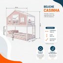 Ver imagem 4 de Beliche Infantil Montessoriano com Varanda e Grade Proteção Casinha Dos Sonhos Madeira Maciça