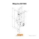 Ver imagem 3 de Fechadura 901 Espelho Grafite Inox Porta Correr Externa - Stam