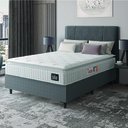Ver imagem 2 de Cama Box Colchão Casal Espuma D45 Lazio Pillow Top 138x188x67cm Branco / Cinza Hellen