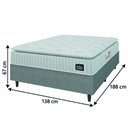 Ver imagem 3 de Cama Box Colchão Casal Espuma D45 Lazio Pillow Top 138x188x67cm Branco / Cinza Hellen