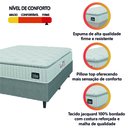 Ver imagem 5 de Cama Box Colchão Casal Espuma D45 Lazio Pillow Top 138x188x67cm Branco / Cinza Hellen