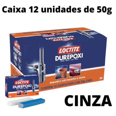 Durepoxi Adesivo Epóxi 50g Loctite - Cinza - Kit C/12
