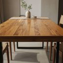 Ver imagem 2 de Mesa de Jantar Industrial Tampo Madeira Maciça 160x90x78cm Tampa Teca Pés Preto:preto/teca