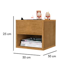 Mesa De Cabeceira Suspensa Mudo Box Quarto Cama Lalá Nature - 4