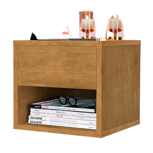 Mesa De Cabeceira Suspensa Mudo Box Quarto Cama Lalá Nature