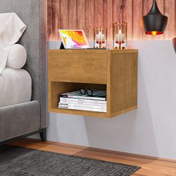 Mesa De Cabeceira Suspensa Mudo Box Quarto Cama Lalá Nature - 5